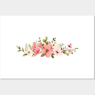 Colorful Watercolor Wild Flower Posters and Art